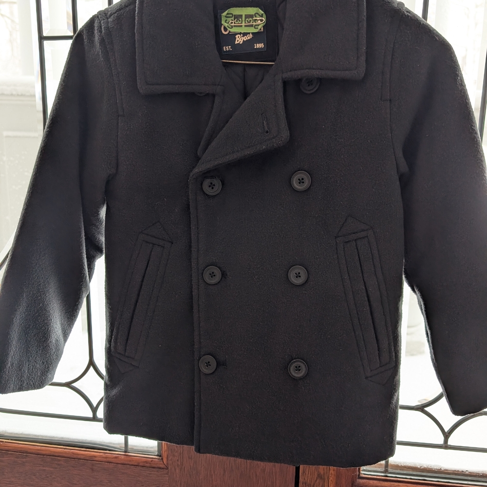 Like New Oshkosh Boys 7 Black Peacoat